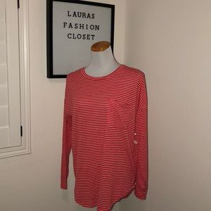 Old Navy orange and white stripe knit top L NWT